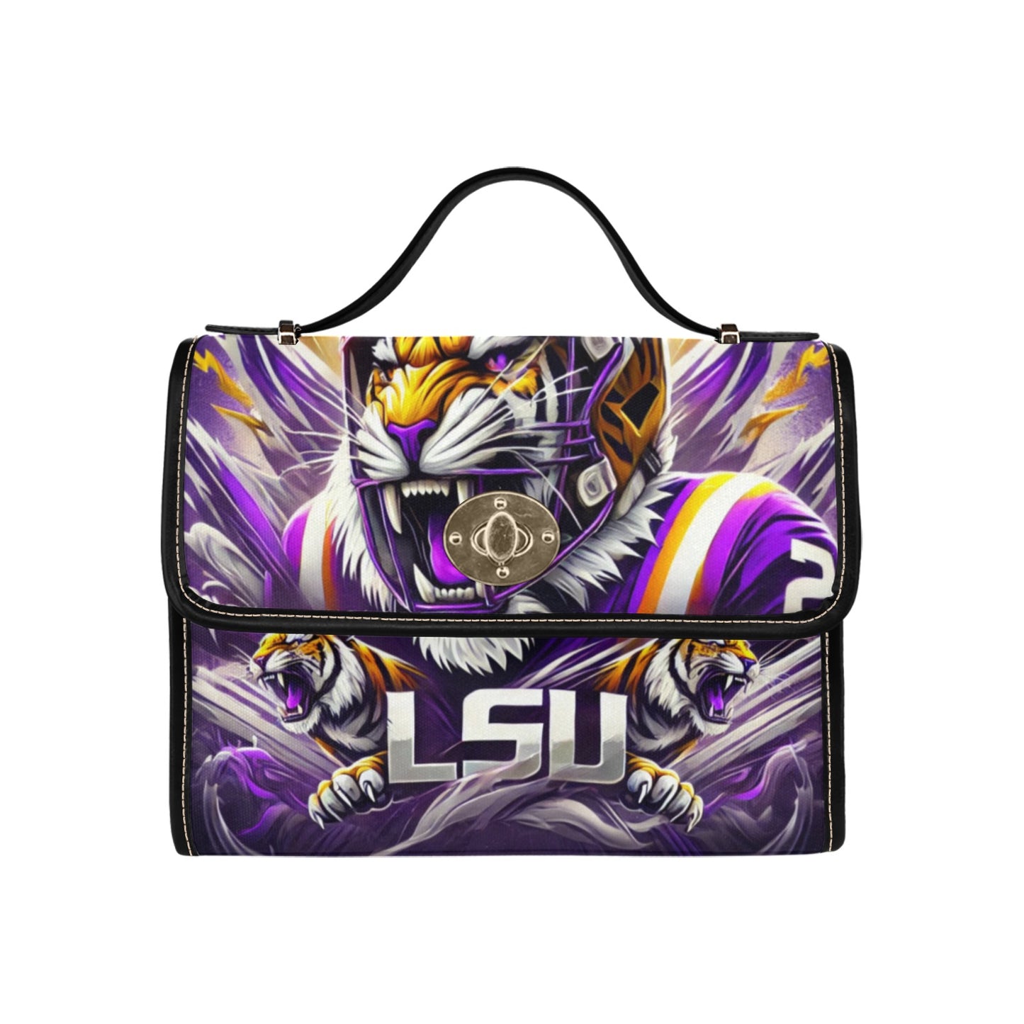 LSU Tigers Waterproof Canvas Handbag