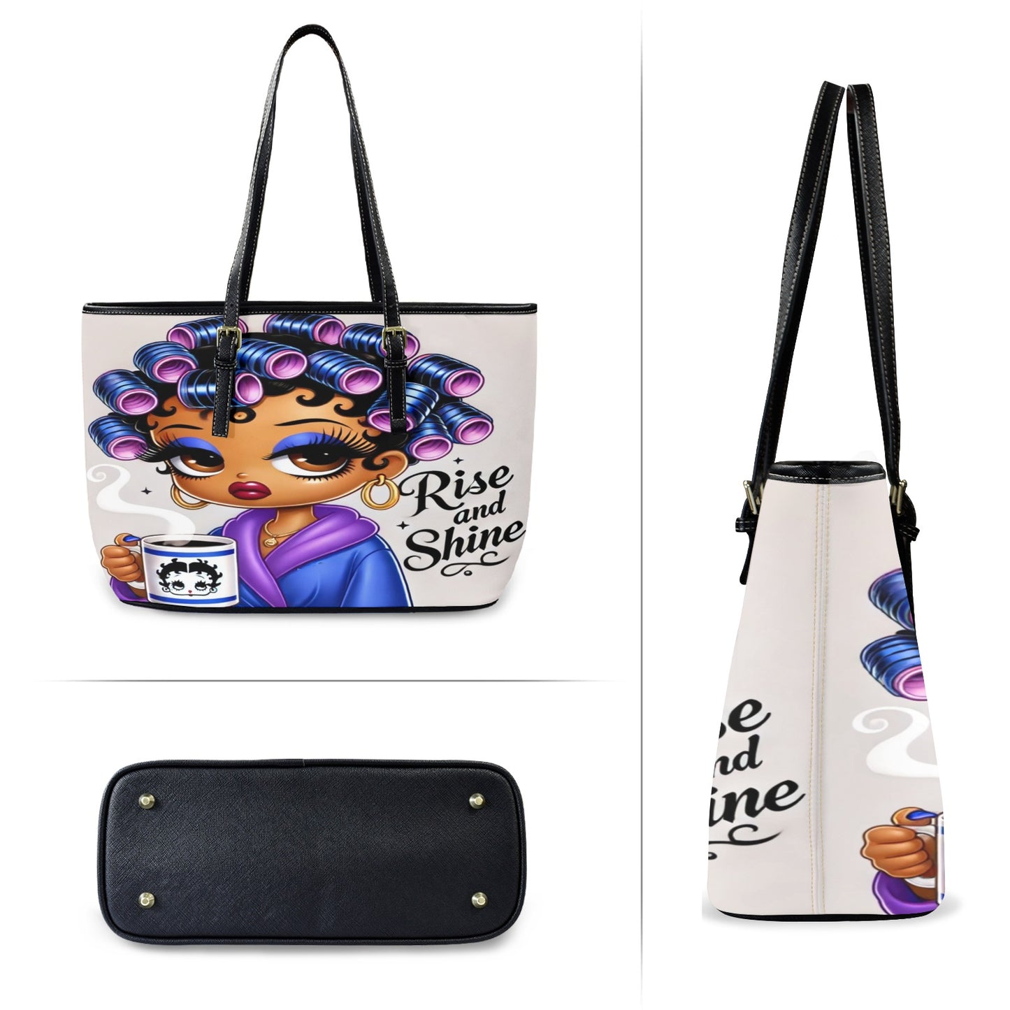 Betty Boop “Rise and Shine” Leather Tote Bag – Large