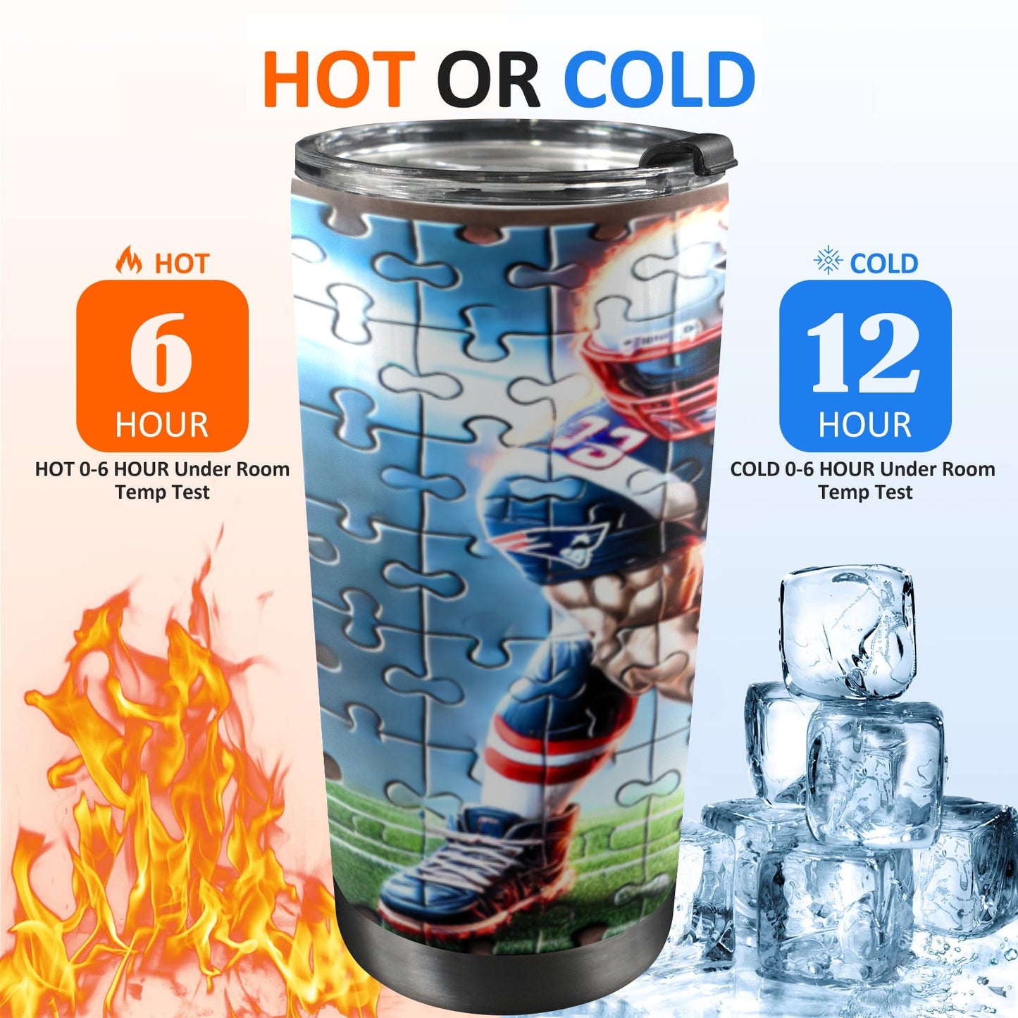 New England Patriots 20 oz Puzzle Design Tumbler