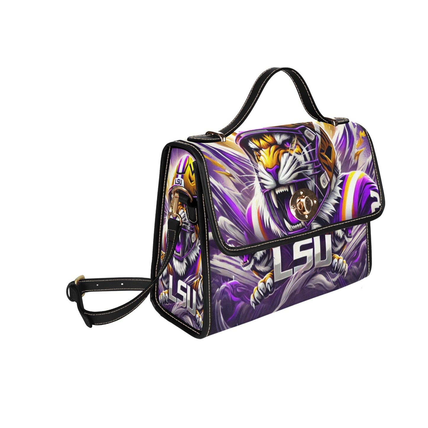 LSU Tigers Waterproof Canvas Handbag