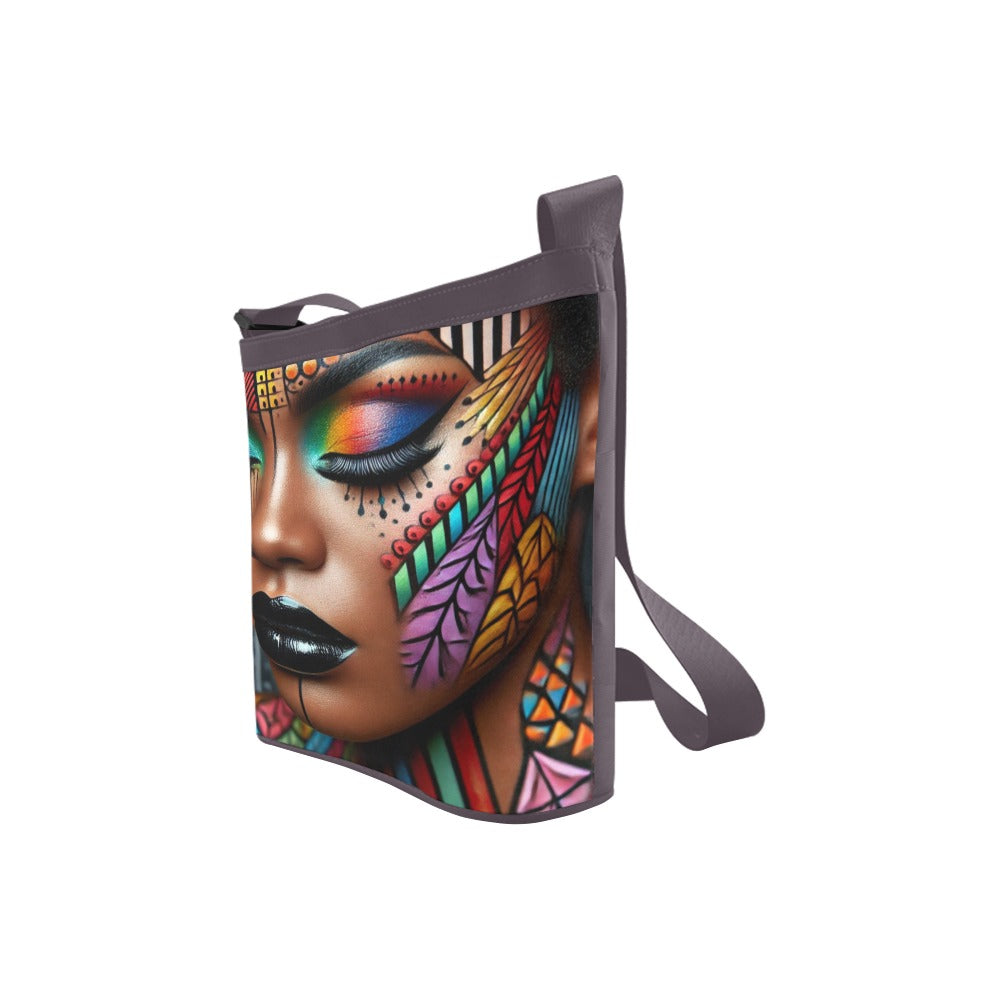 Afro-Futuristic Art Crossbody Bag – Bold, Colorful