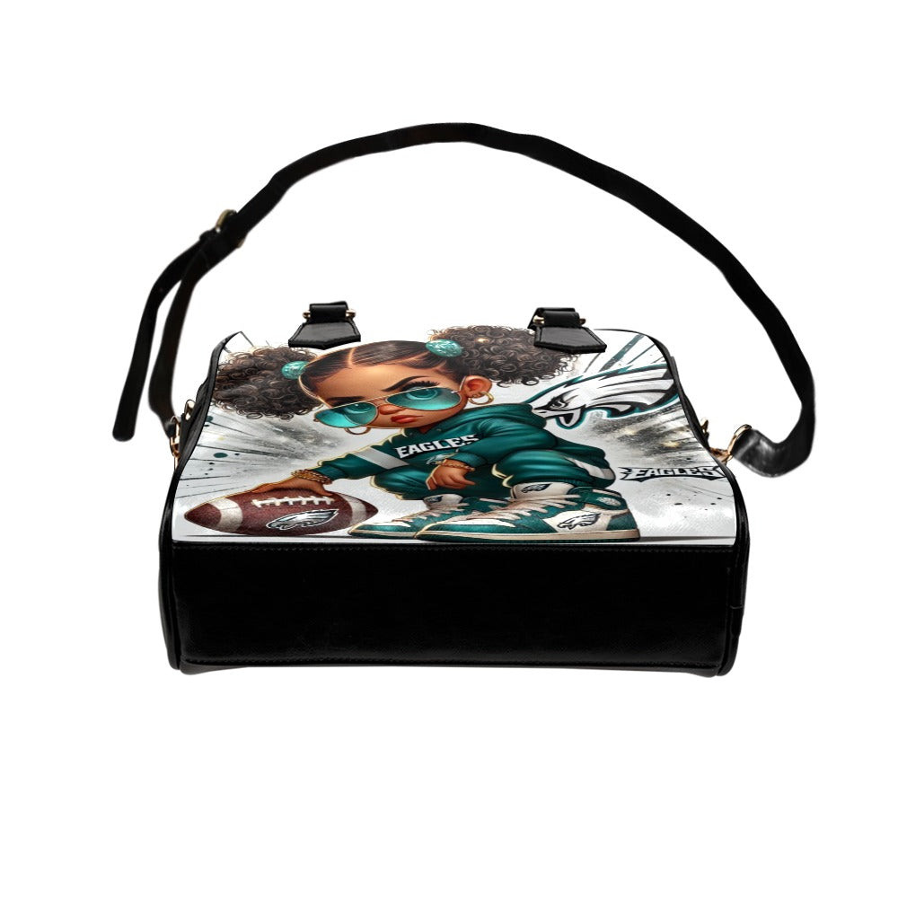 Philadelphia Eagles Girl Shoulder Handbag – 3D Cartoon Football Fan Art Bag