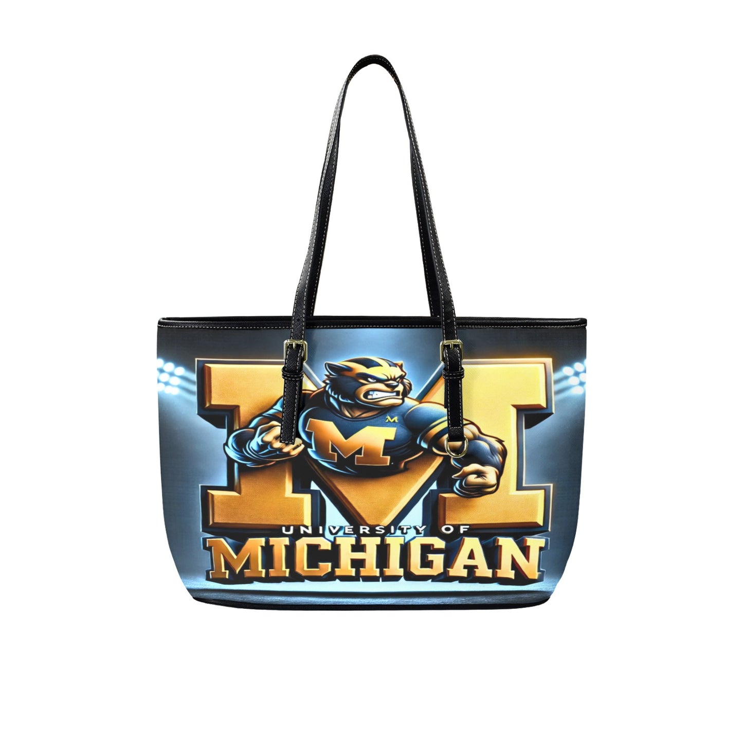 University of Michigan Leather Tote Bag – Large
