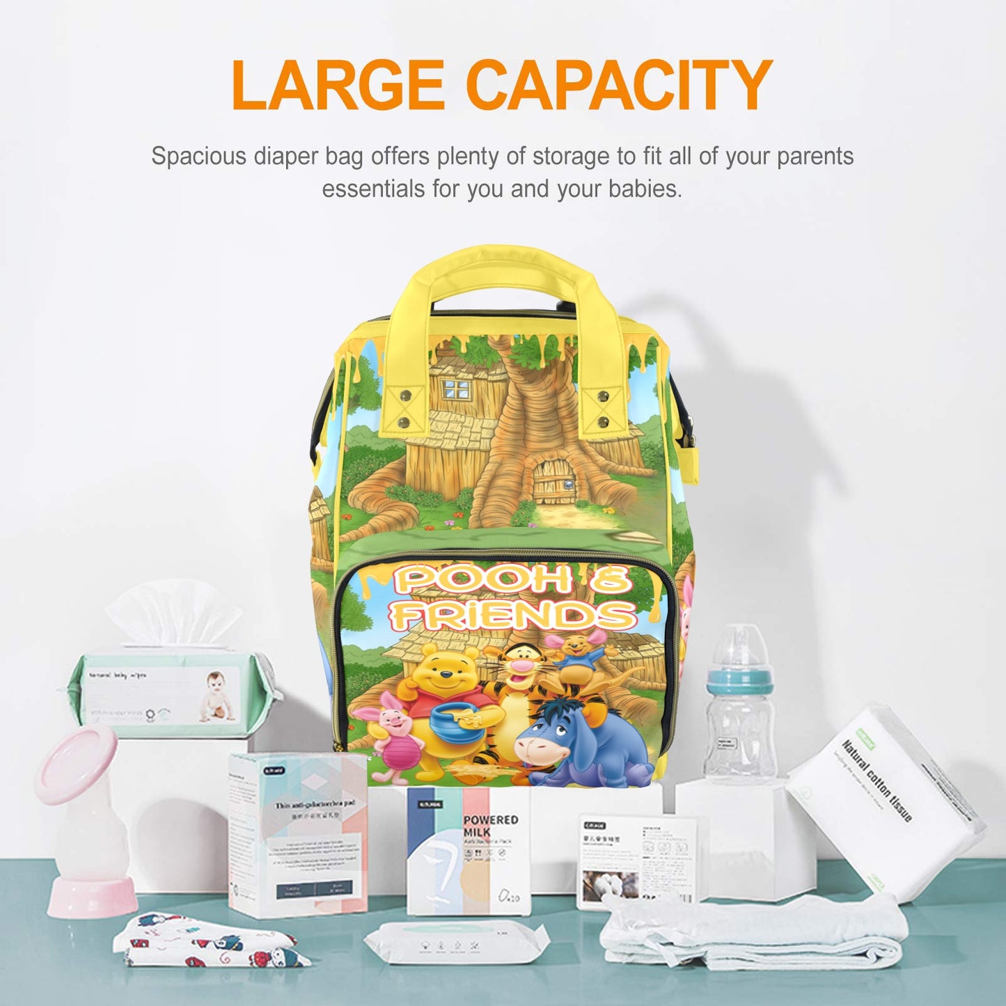 Winnie the Pooh and Friends Multi-Functional Diaper Backpack