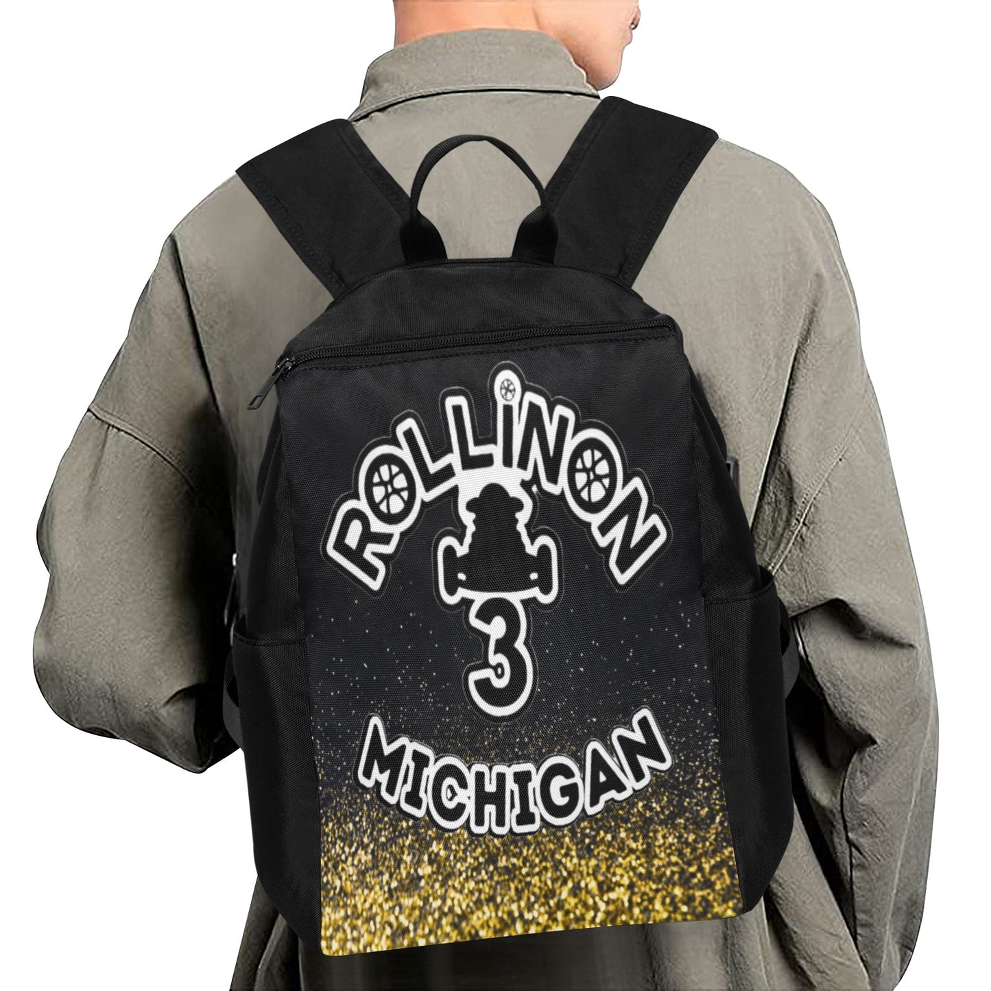 Rollin On 3 Michigan Gold & Black Backpack