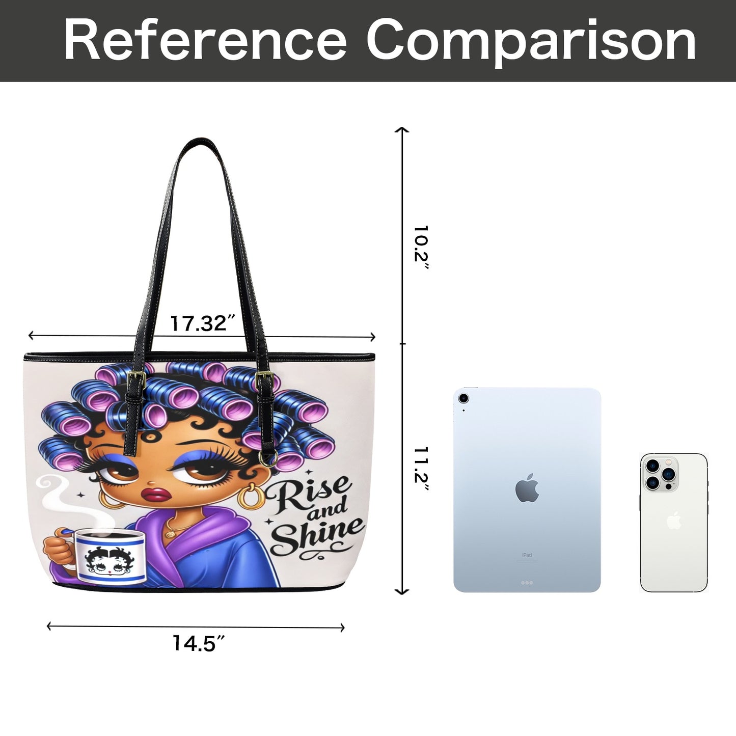 Betty Boop “Rise and Shine” Leather Tote Bag – Large