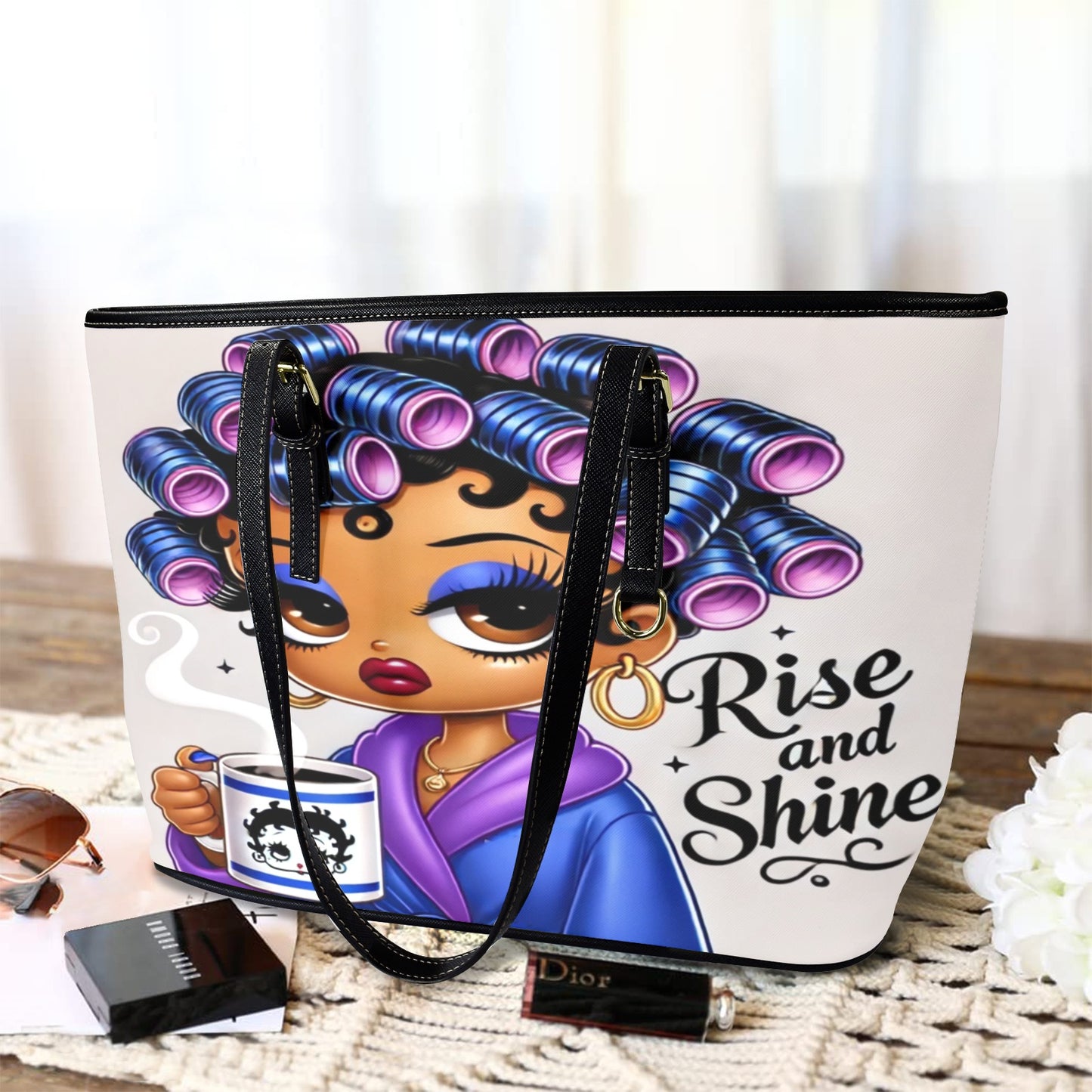 Betty Boop “Rise and Shine” Leather Tote Bag – Large