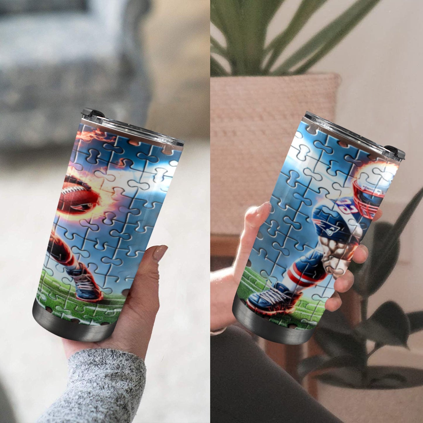New England Patriots 20 oz Puzzle Design Tumbler