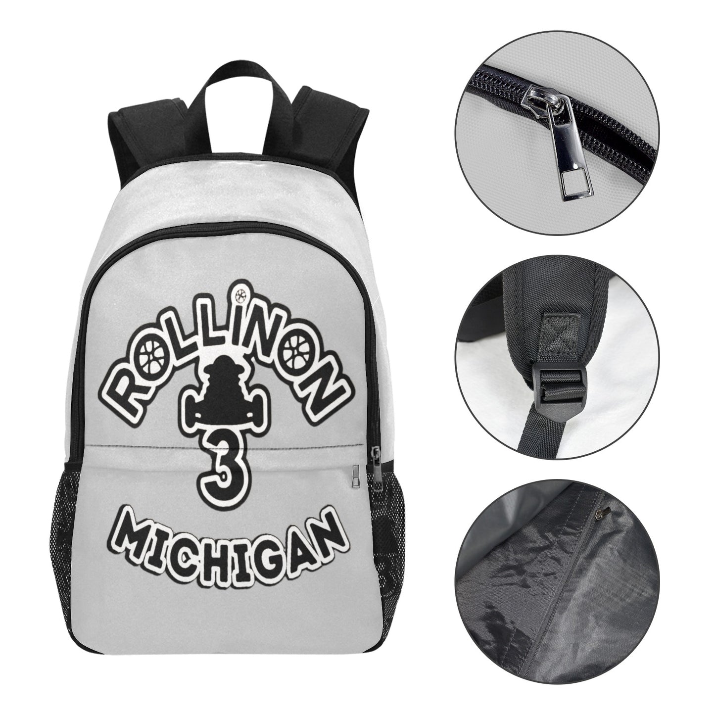 Rollin On 3 Michigan Backpack – Silver Steel Edition