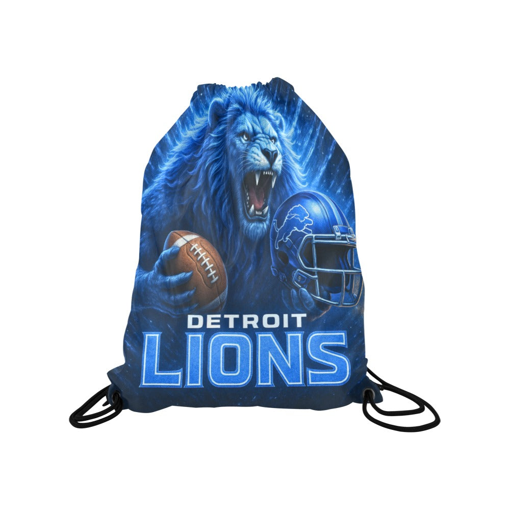 3D Detroit Lions Drawstring Bag – Roaring Blue Football Backpack