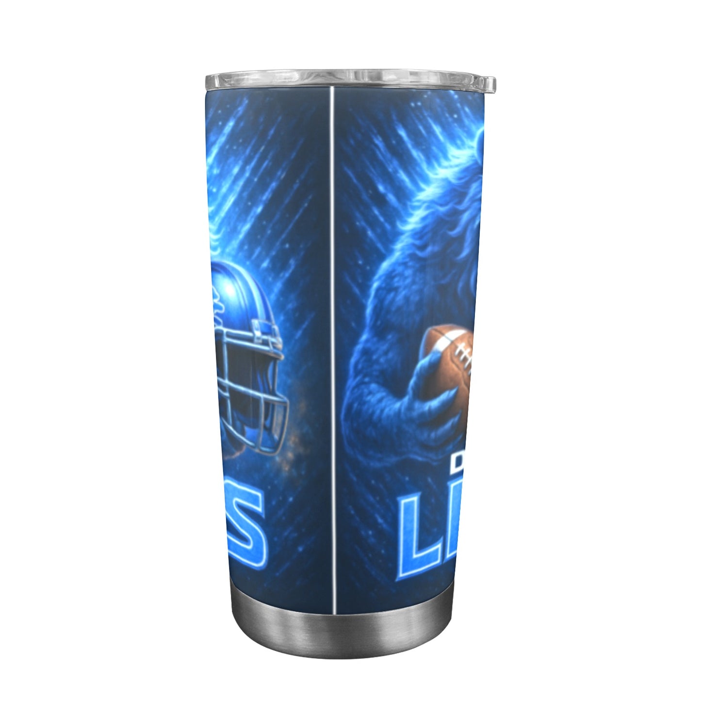 Detroit Lions 20oz Insulated Tumbler – Stainless Steel Hot & Cold Cup with Slide Lid | Lions Football Fan Gift