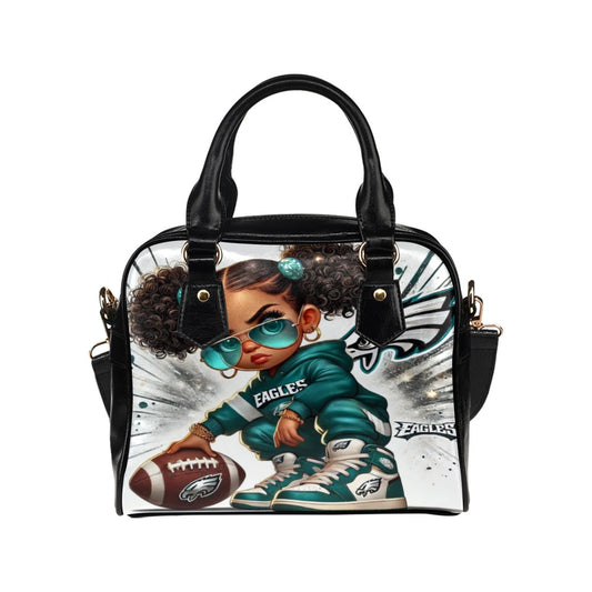 Philadelphia Eagles Girl Shoulder Handbag – 3D Cartoon Football Fan Art Bag
