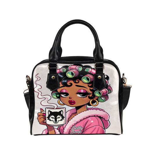 Pink Betty Boop Shoulder Handbag – Glam Coffee Morning Cartoon Art, PU Leather Tote