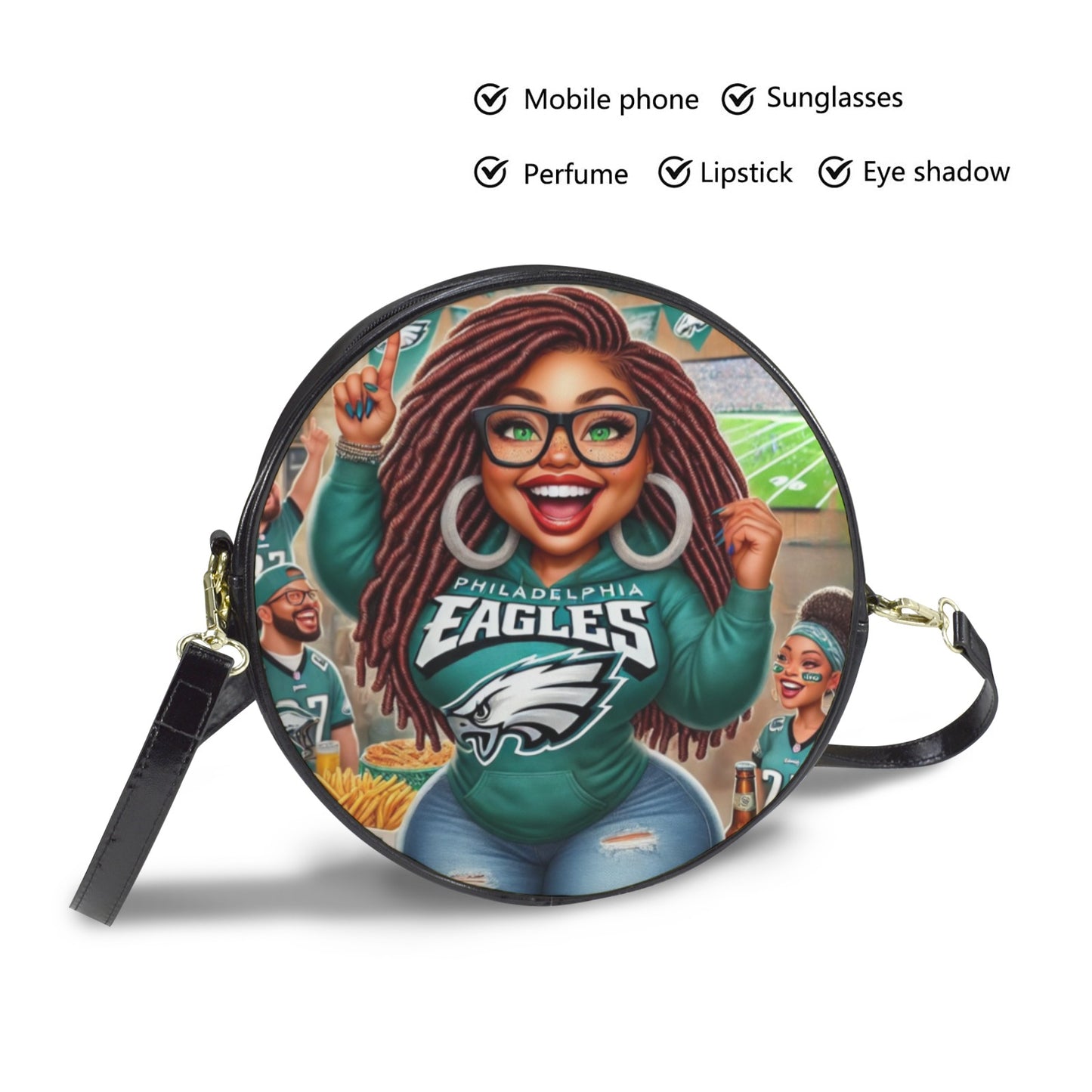 Philadelphia Eagles Fan Diva Round Sling Bag – Large 10x10