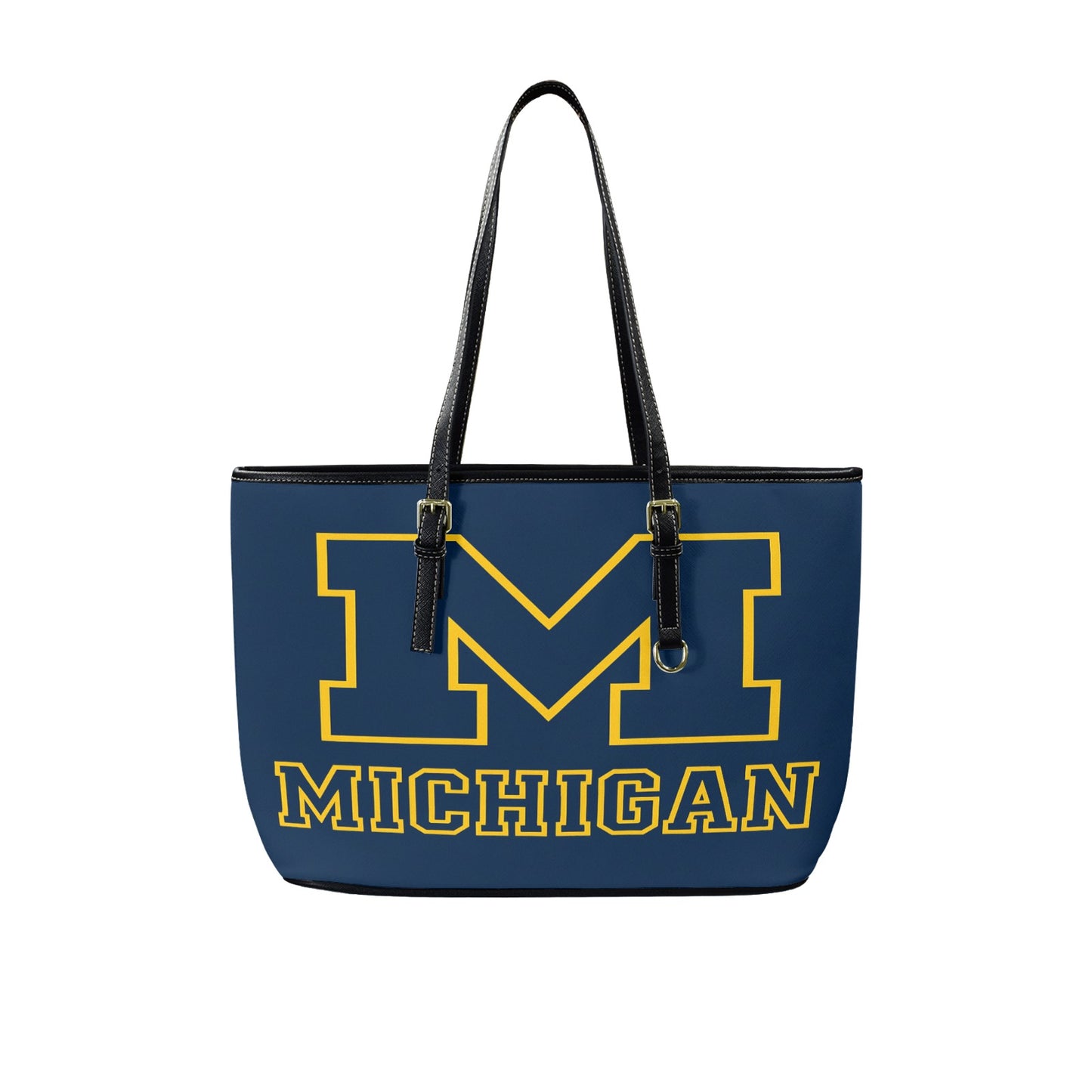 Michigan Wolverines Block M Tote – Classic Leather Fan Bag with FREE Shipping