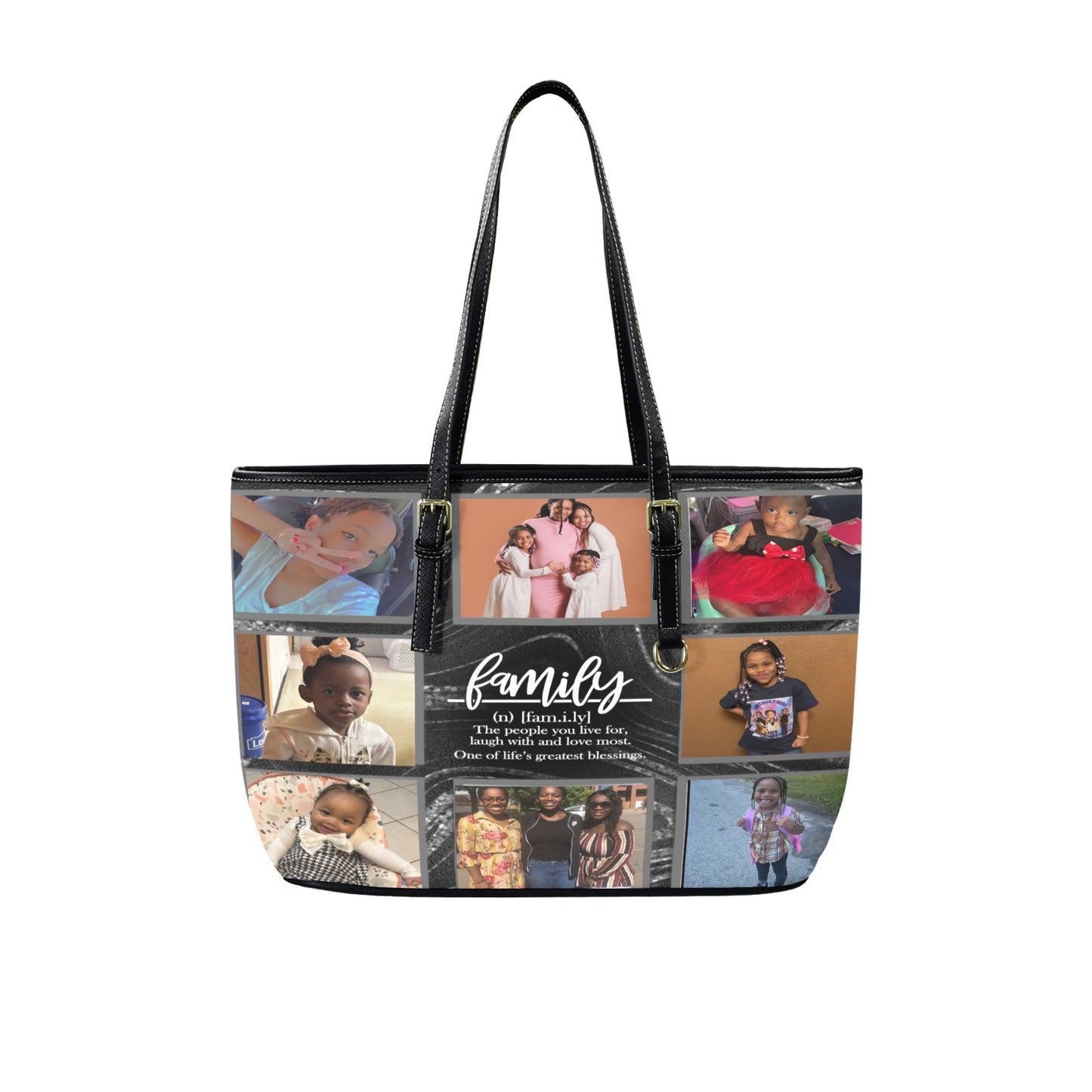 Custom Photo Leather Family Tote