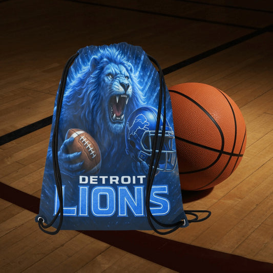 3D Detroit Lions Drawstring Bag – Roaring Blue Football Backpack