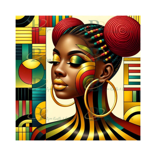 A Harmony of Heritage and Color 2 Transparent Digital PNG, Ethnic Art, Juneteenth, Geometric Art, African American Art, Home Decor,