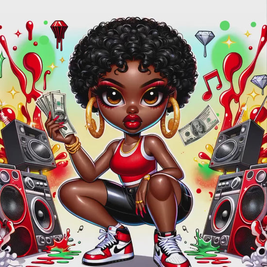 Celebrate Juneteenth PNG Digital Art, Chibi Character-Transparent PNG Images, African American Chibi Character PNG, 1865 Independence