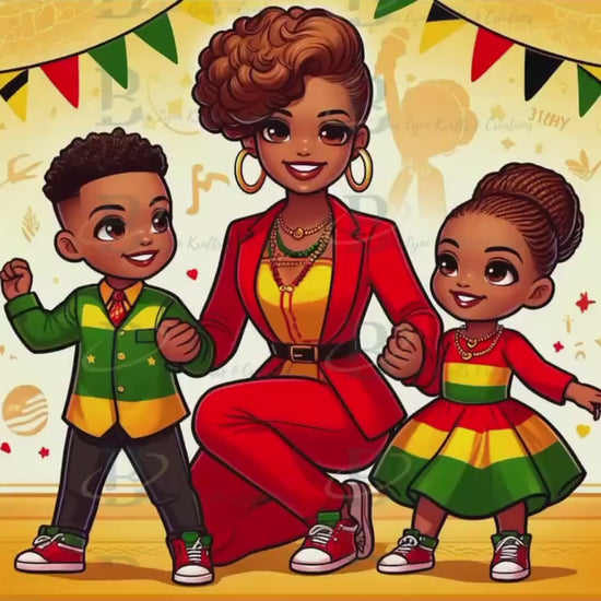Juneteenth Joy: 5 Transparent PNG Digital Images, Celebrating Freedom and Family Unity Png, Cultural Pride Png,
